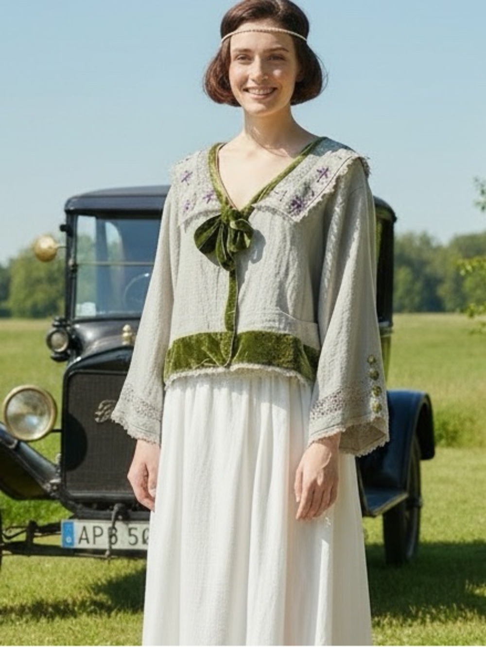 Jaded Gypsy Stitched In Dreams Edwardian Boho Velvet and Lace Trim Jacket